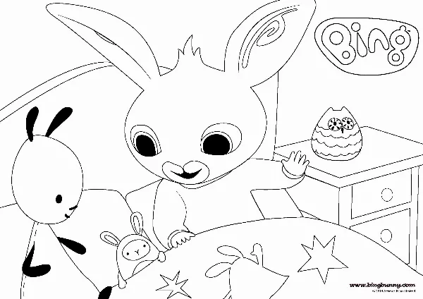 Bedtime With Bing Colouring Sheet